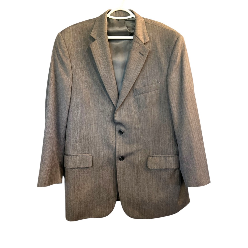 Jos. A.‎ Bank Blazer Signature Collection Grey Herringbone Sport Coat 43R Wool